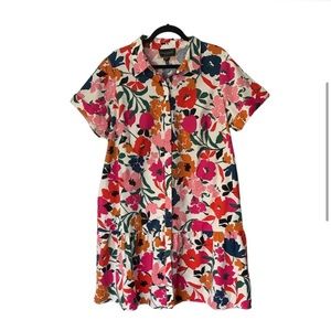 Donna Morgan floral ruffle hem shirt dress